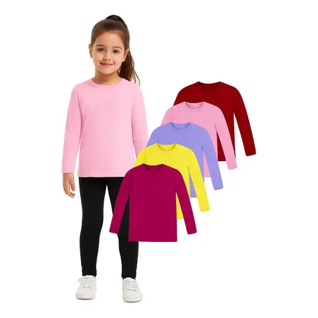 Blusa Infantil Kit C/ 5 Manga Longa Básica