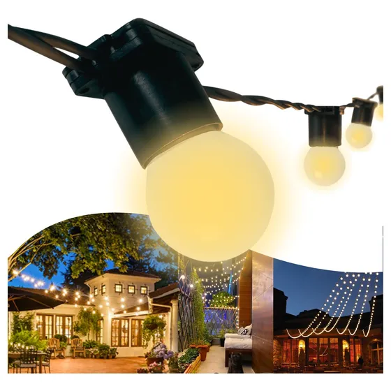 Varal De Luzes Led Festão 50 Mts Com 50 Lâmpadas Inclusas