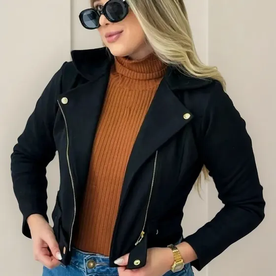 Jaqueta Suede Feminina Moda Inverno