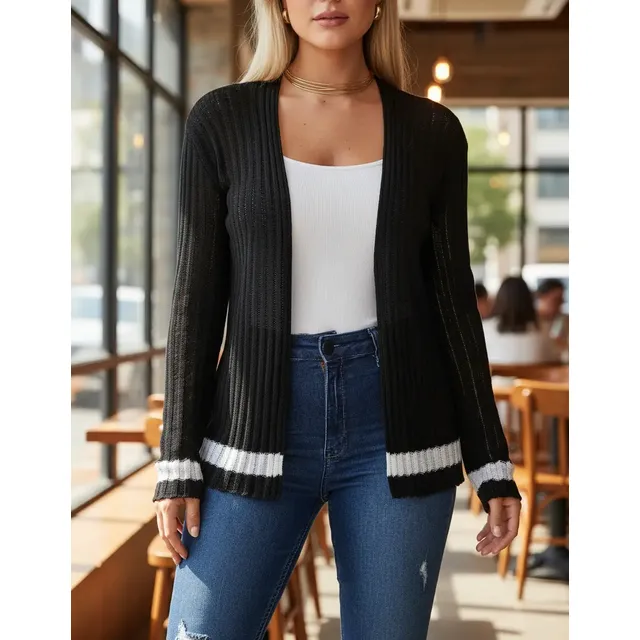 Casaquinho Feminino Canelado Fashion Coringa