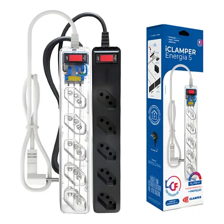 Filtro Linha Clamper Energia 5 Tomadas 10a 1m Dps Lcf