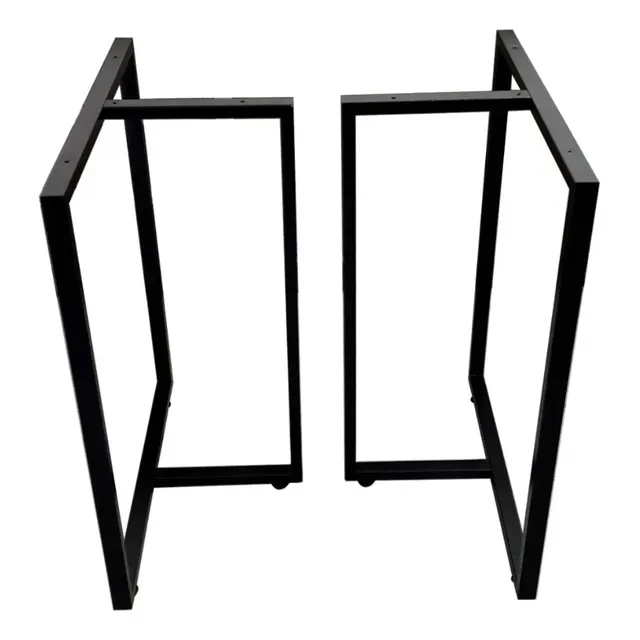 Pé De Mesa Industrial Ferro Base Suporte 75x60 Kit 2 Peças