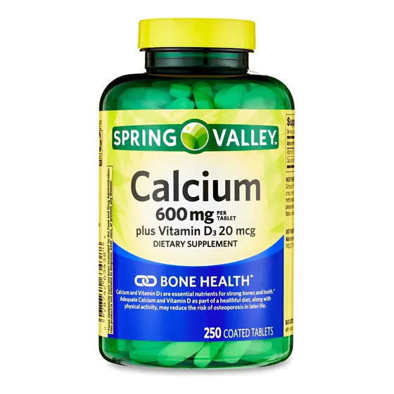 Cálcio 600 Mg Mais Vitamina D3 20 Mcg Spring Valley 250 Tabs