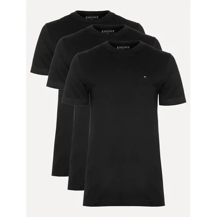 Kit Camisetas Tommy Hilfiger Masculina Essential Preta 3un