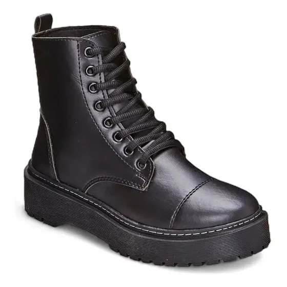 Bota Feminina Coturno Tratorado Plataforma Blogueira Moda
