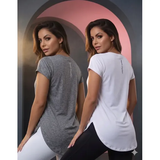 Kit 2 Blusa Academia Feminina Life Style