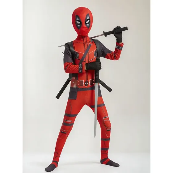 Fantasia Deadpool P/ Halloween Com Espada Para Infantil Novo