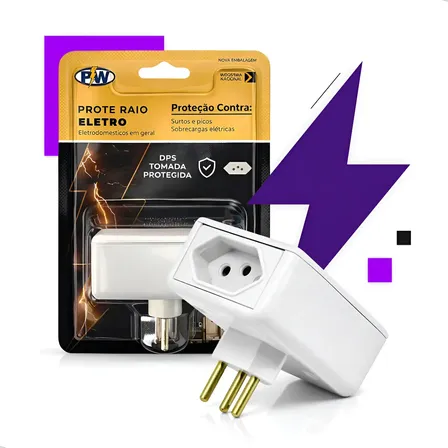 Protetor Contra Raio Surtos Picos Eletro 2 Tomadas 127v 220v