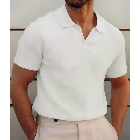 Polo Sem Botao Masculina Minimalista Com Tecido Texturizado