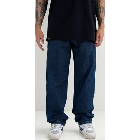 Calça Baggy Balão Masculina Algodão Jeans Liso Premium Sk8