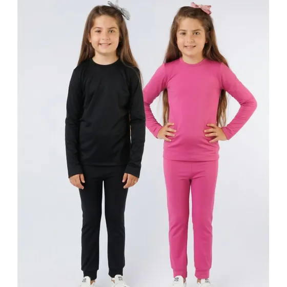 Kit 2 Conjuntos Térmicos Peluciado Unissex Infantil 1 Ao 14