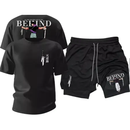 Kit Camiseta Anime Jujutsu Kaisen Short 2em1 Toji Foshiguro