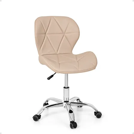 Cadeira Escritório Spin Regulagem De Altura E Base Giratória - Cor Nude | Magazine Decor Material Ecológico