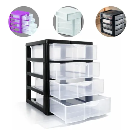 Mini Gaveteiro Organizador 4 Gavetas Mult-uso Plástico Modul