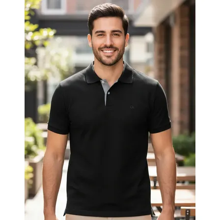 Camisa Gola Polo Social Masculina Slim Algodão Casual Ogochi