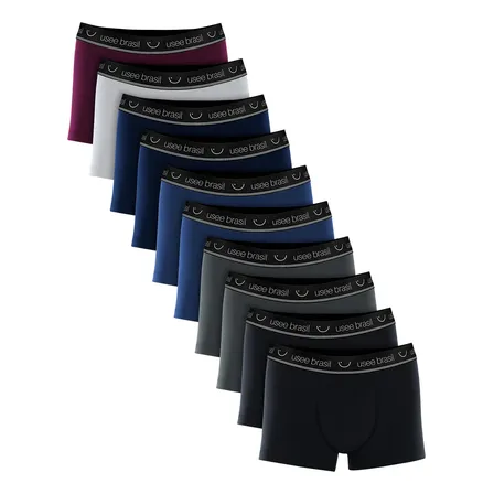 Kit 10 Cuecas Boxer Masculina Em Algodão Adulto Usee