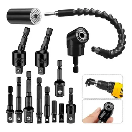 14pcs Adaptador Angular De Extensor Flexível De Soquete Eixo