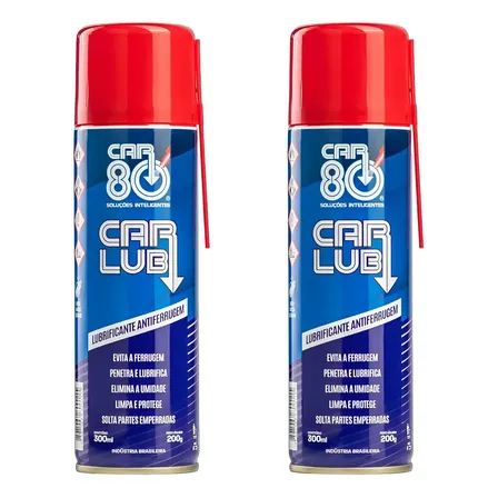 Kit 2 Car80 Car Lub 300ml Desengripante Lubrificante Carlub