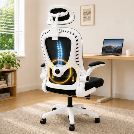 Cadeira Para Computador Rosa Ergonômica Apoio Lombar 150kg