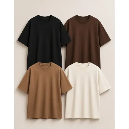 Kit 4 Camiseta Oversized Masculina Basica Lisa Longa Malhão