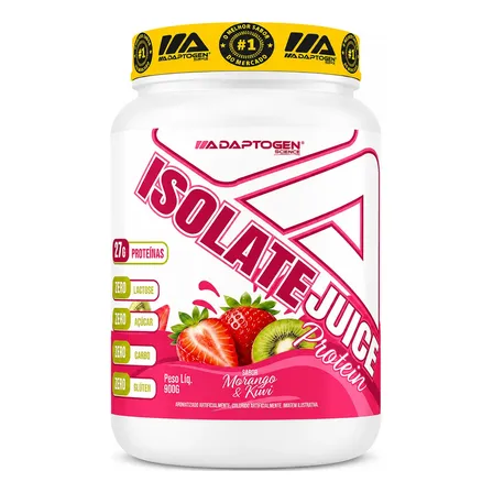Whey Isolado Adaptogen Isolate Juice 900g Morango Com Kiwi