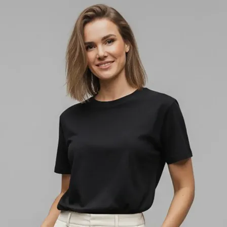 Camiseta Feminina Blusa Lisa T-shart Em Malha Algodão