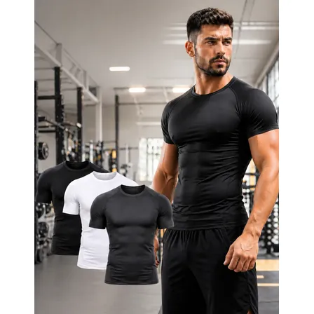 Kit 3 Camisa Compressão Masculina Rash Guard Treino Academia