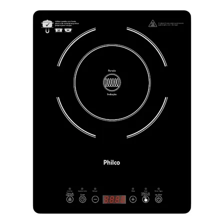 Fogão Cooktop De Indução Philco Touch 1 Boca Preto Portátil