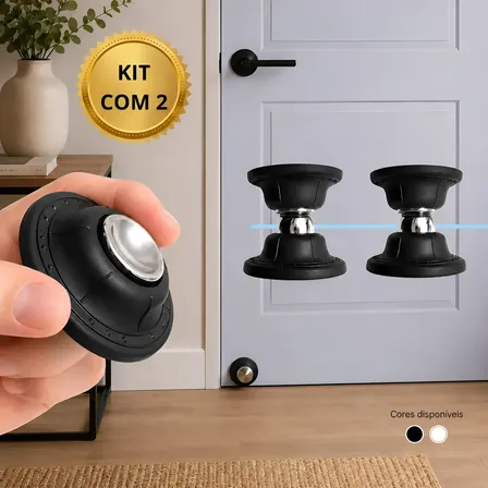 Kit 2 Trava Porta Magnético Fixador Adesivo Prendedor Imã