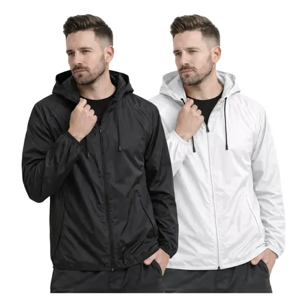 Kit Com 2 Jaqueta Corta Vento Impermeável Leve Para Esporte