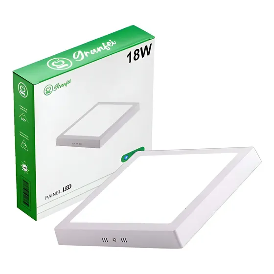 Kit2 Painel Plafon Led 18w Quadrado Sobrepor 6500k4000k3000k