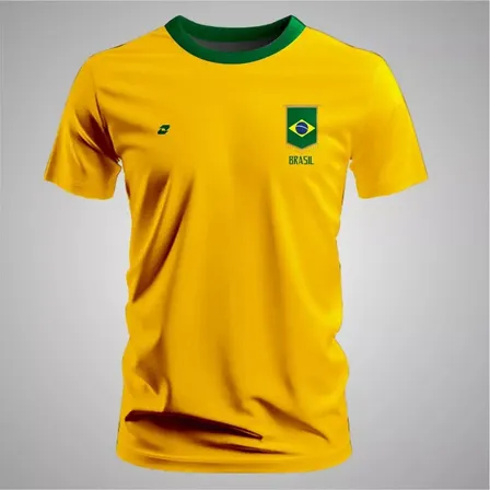 Camiseta Brasil Direita Dry Masculina Slim Academia Fitness