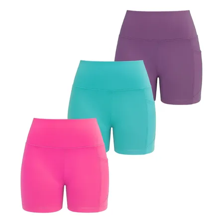 Kit 3 Shorts Feminino Academia Fitness Zero Transparência