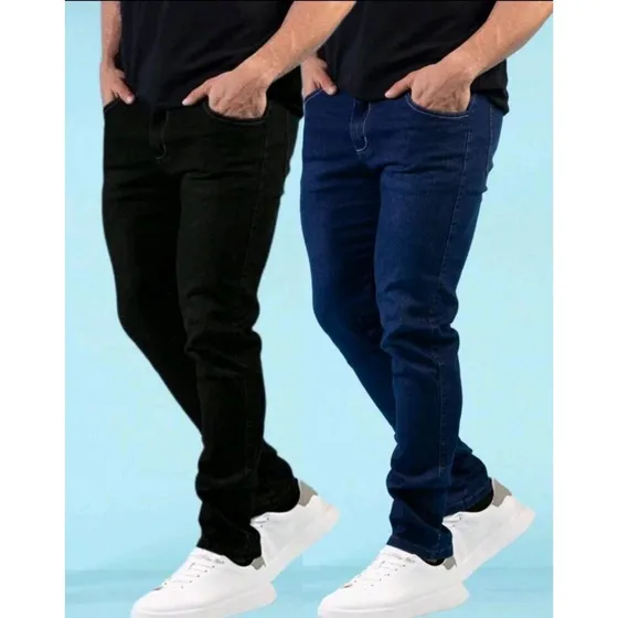 Kit 2 Calças Jeans Masculina Costura Reforçada