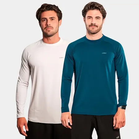 Kit 2 Camisa Manga Longa Proteção Uv Solar Térmica Academia
