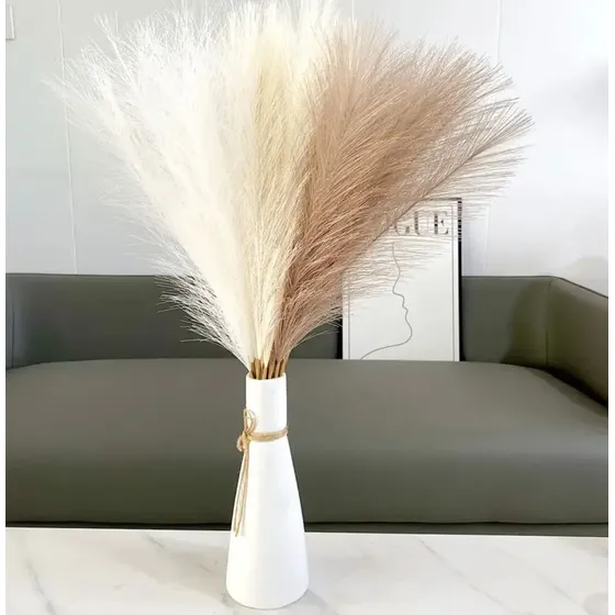 Capim Do Pampas Plumas Artificial 55cm 10pcs