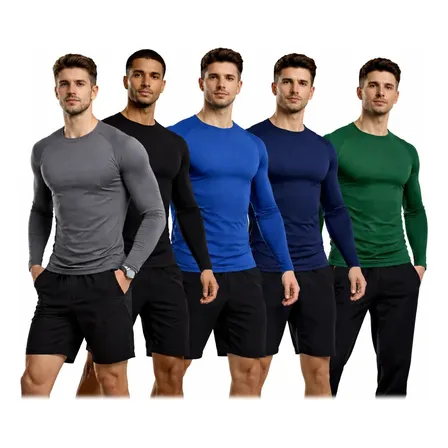 Kit 5 Camiseta Térmica Premium Segunda Pele Proteção Uv Dry