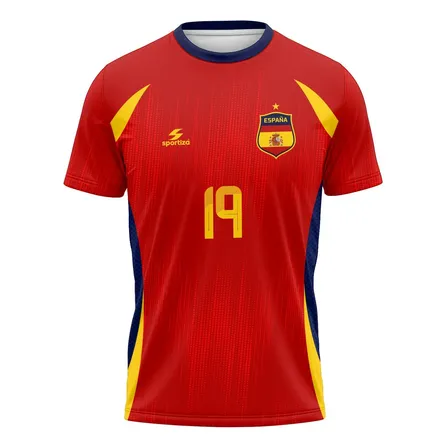 Camisa Espanha Infantil Yamal Número 19 Lançamento