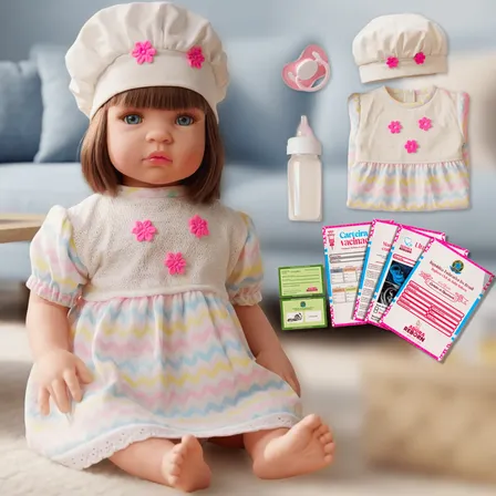 Boneca Bebê Reborn Silicone Realista Original Pode Dar Banho