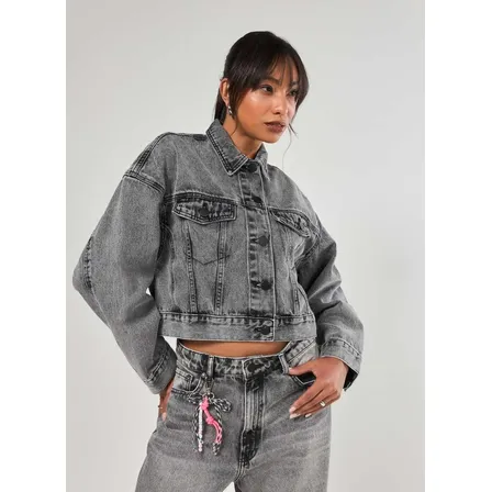 Jaqueta Jeans Claro Cropped