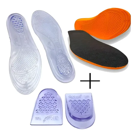 Kit 3 Pares De Palmilha Ortopédica Conforto Gel Anti Impacto