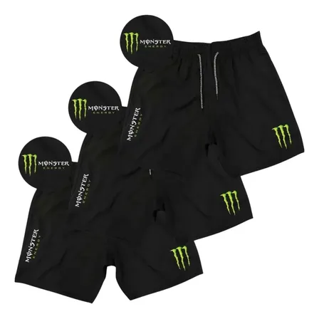 Kit 3 Bermuda Masculino Elastano Academia Corrida Mons_ter