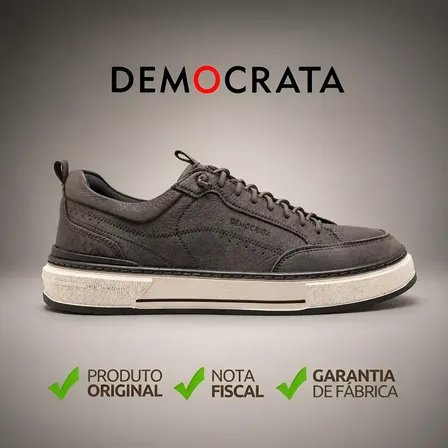 Sapatênis Democrata Masculino Denim Foster Couro Oferta