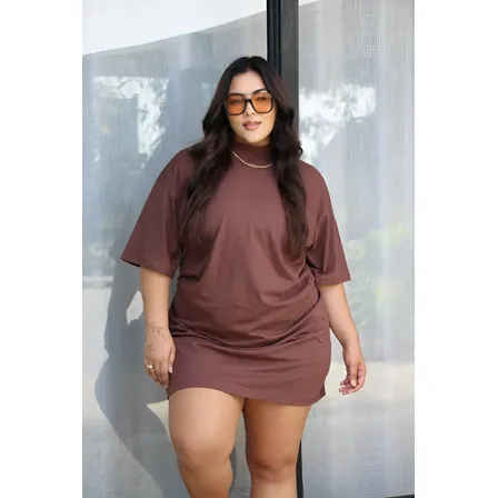 Camisão Feminino Plus Size Vestido Gringo Boho Oversized