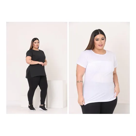 Kit 2 Camisetas Plus Size Dry Fit Tapa Bumbum Academia