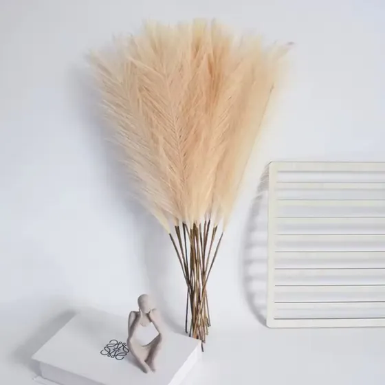 50 Hastes De Capim Dos Pampas Artificial Ramos Pampas 55cm