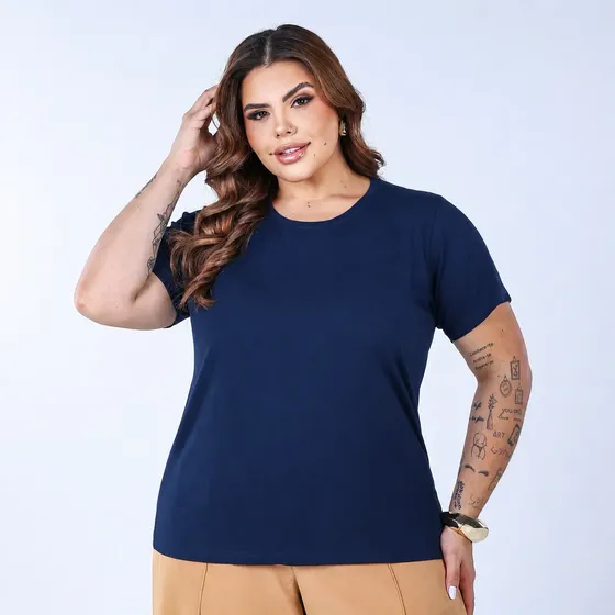 Blusa Feminina Plus Size Viscolycra Básica Macia