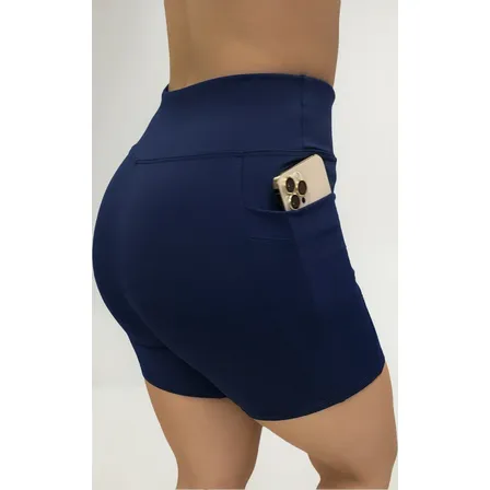Short Com Bolsos Feminino Para Corrida Poliamida Academia