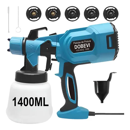 Pistola De Pintura Pulverizar Tinta 750w C/ Bico De Metal