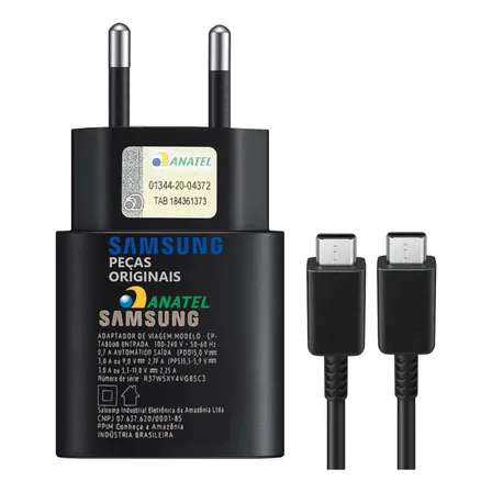 Carregador Original Samsung Turbo S24 S23 S22 S21 S20 25w Br
